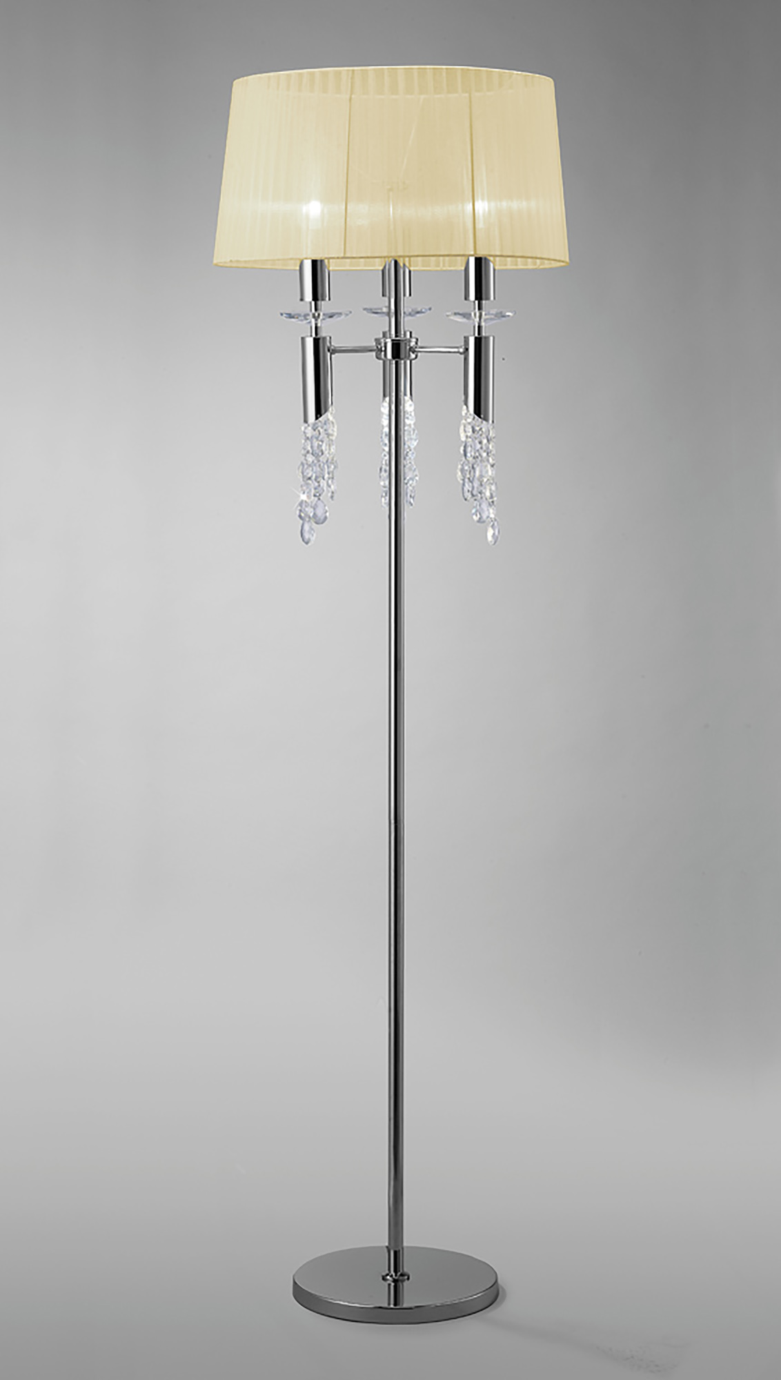 Tiffany Polished Chrome-Cream Crystal Floor Lamps Mantra Shaded Floor Lamps